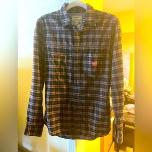 Diesel Woven Button Down Flannel Shirt